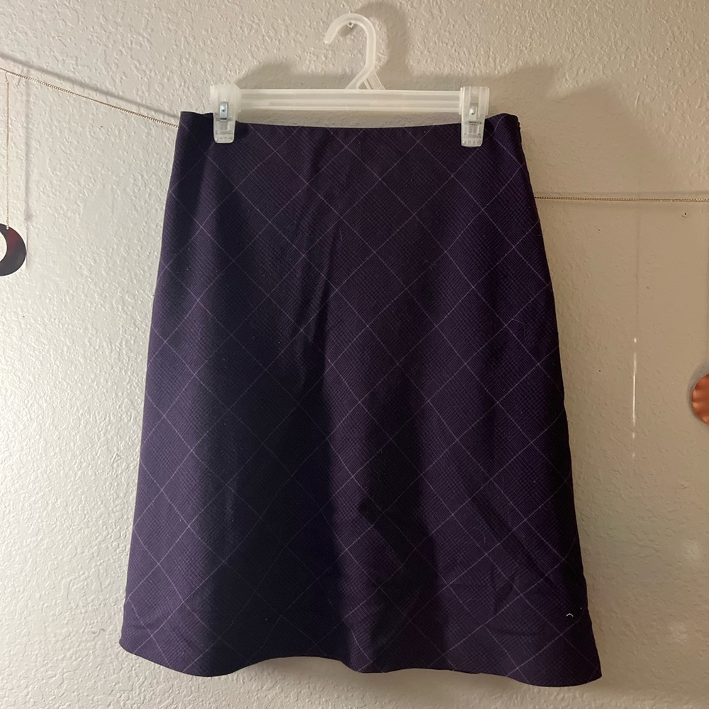 plaid purple midi skirt